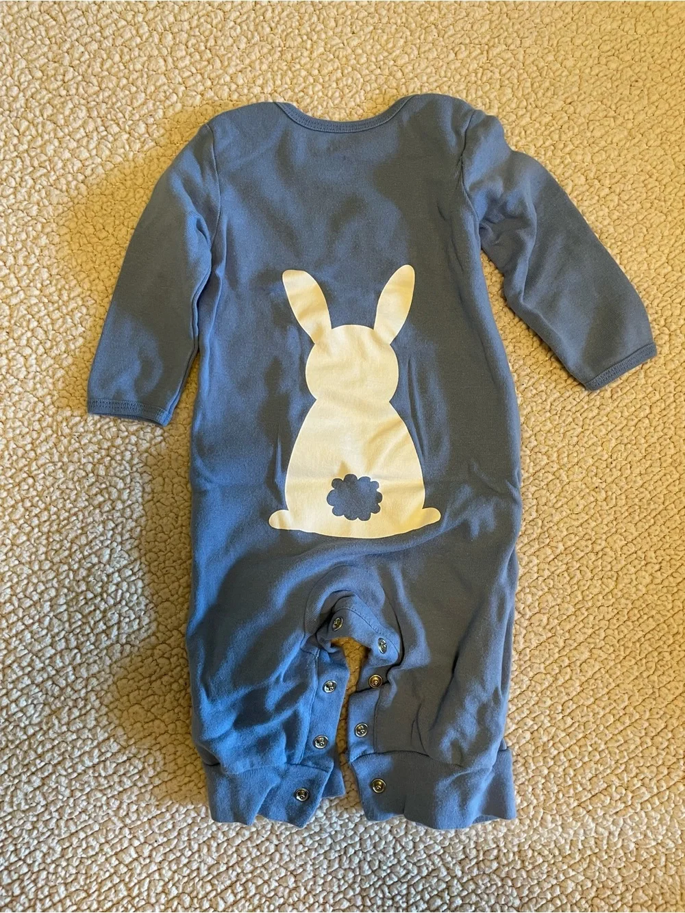 My First Easter Blue Baby One-Piece Romper. Size 6 months